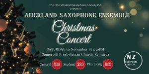 Auckland Saxophone Ensemble Christmas Concert 2024